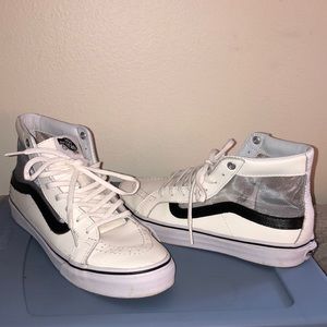 Vans high tops white/black with mesh sides